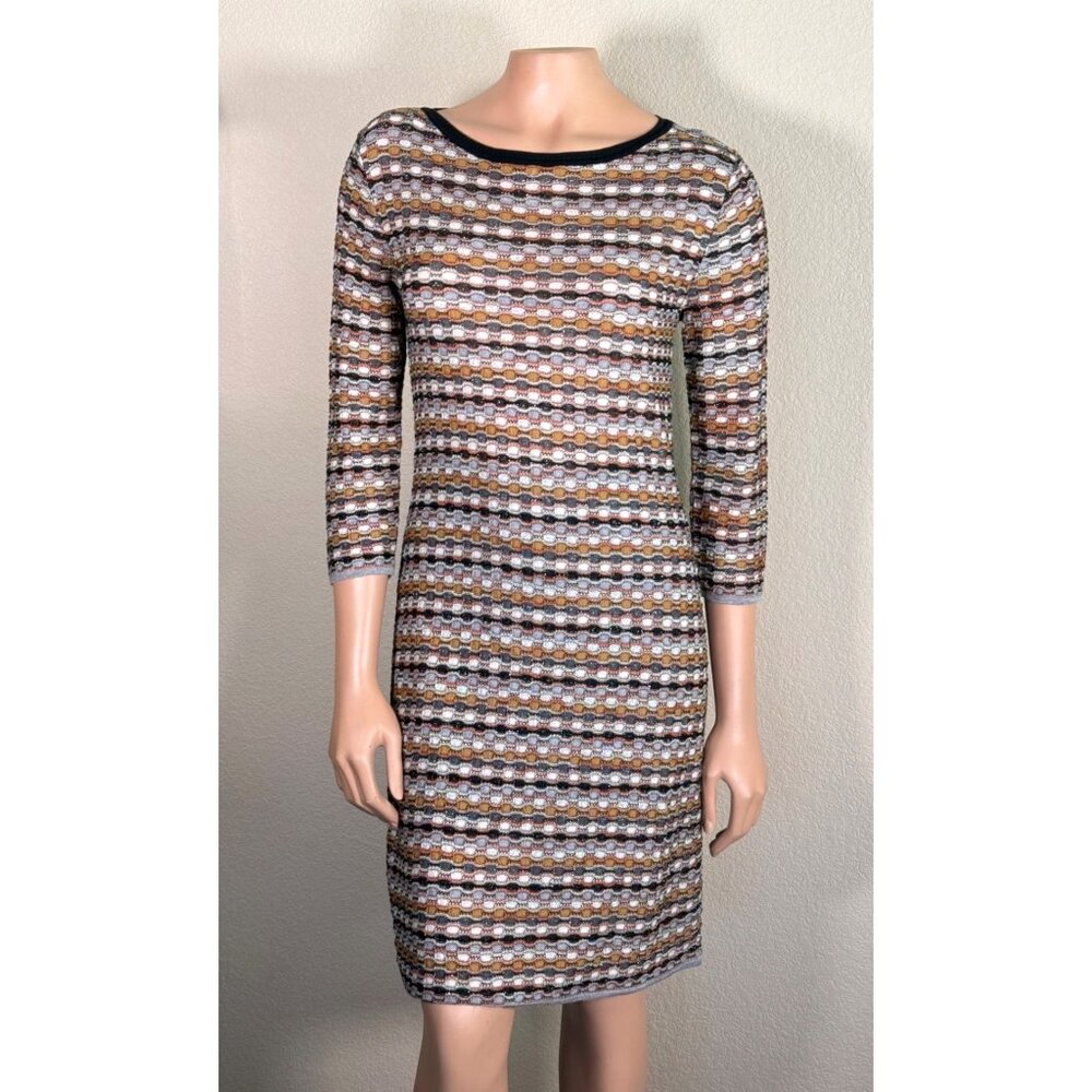 Missoni Geometric Striped Knit Midi Dress Multicolor